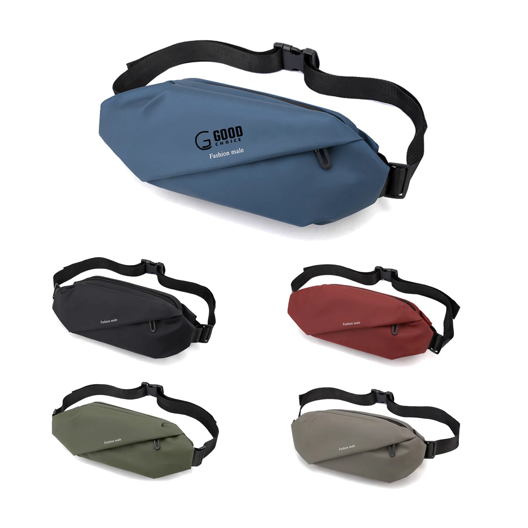 Bolso de cintura impermeable cruzado para hombres y mujeres, mochila deportiva de mezclilla con correa ajustable