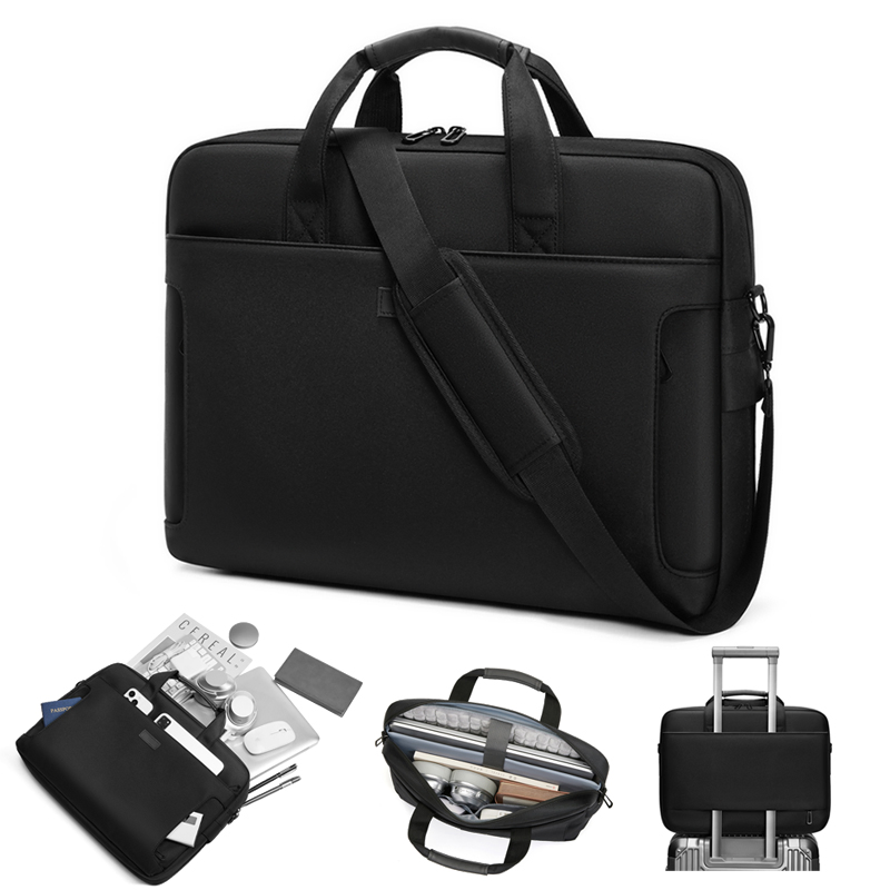Funda para portátil expandible a prueba de golpes con protección de aire y resistente al agua, bolsa para computadora portátil de negocios