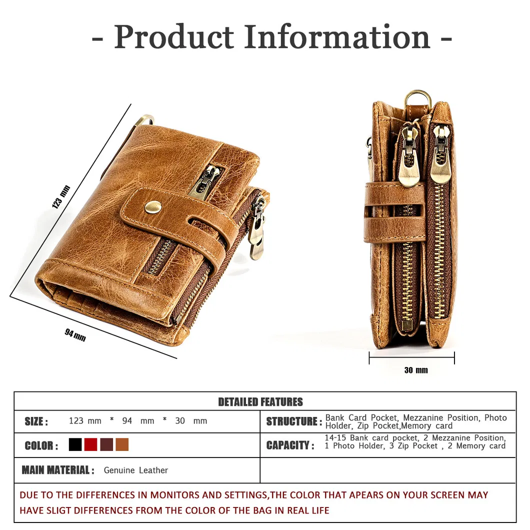 Cartera de cuero genuino