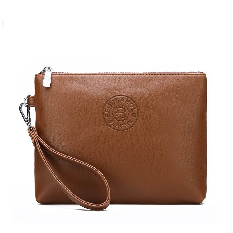 Cartera de mano de cuero PU personalizada para hombres, portátil, de negocios, para tarjetas bancarias y monedas