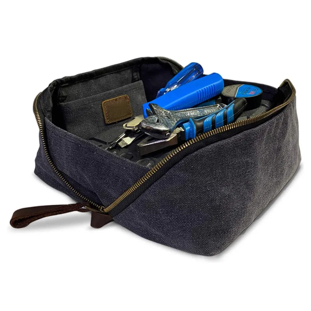 Gran bolsa de lona contenedor de herramientas estuches de transporte cubo bolso de mano