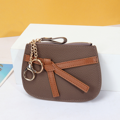 Al1016 Fabricante Mini Cartera Llavero Personalizado Bolsa con Cremallera Cambio Diseño Bonito Monedero de Cuero