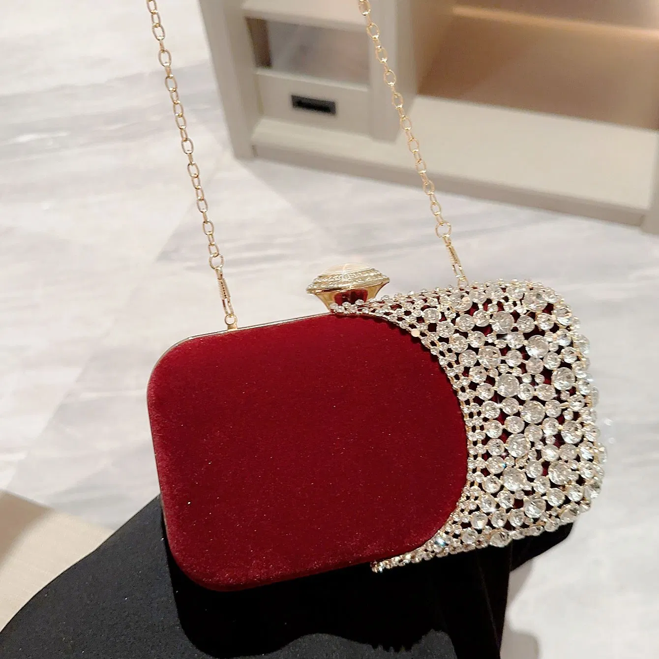 Bolso de fiesta caliente para mujeres, bolso de strass brillante, bolso de novia con purpurina
