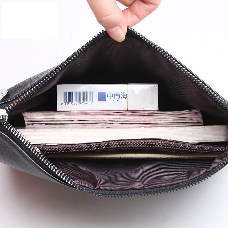 Cartera de mano de cuero PU personalizada para hombres, portátil, de negocios, para tarjetas bancarias y monedas