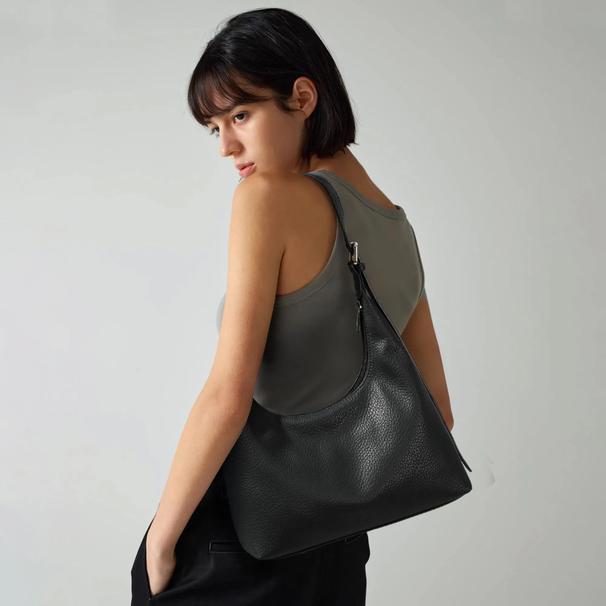 Fábrica mayorista de Guangzhou bolso de lujo para mujer de cuero vegano, bolso de hombro para compras de noche y casual