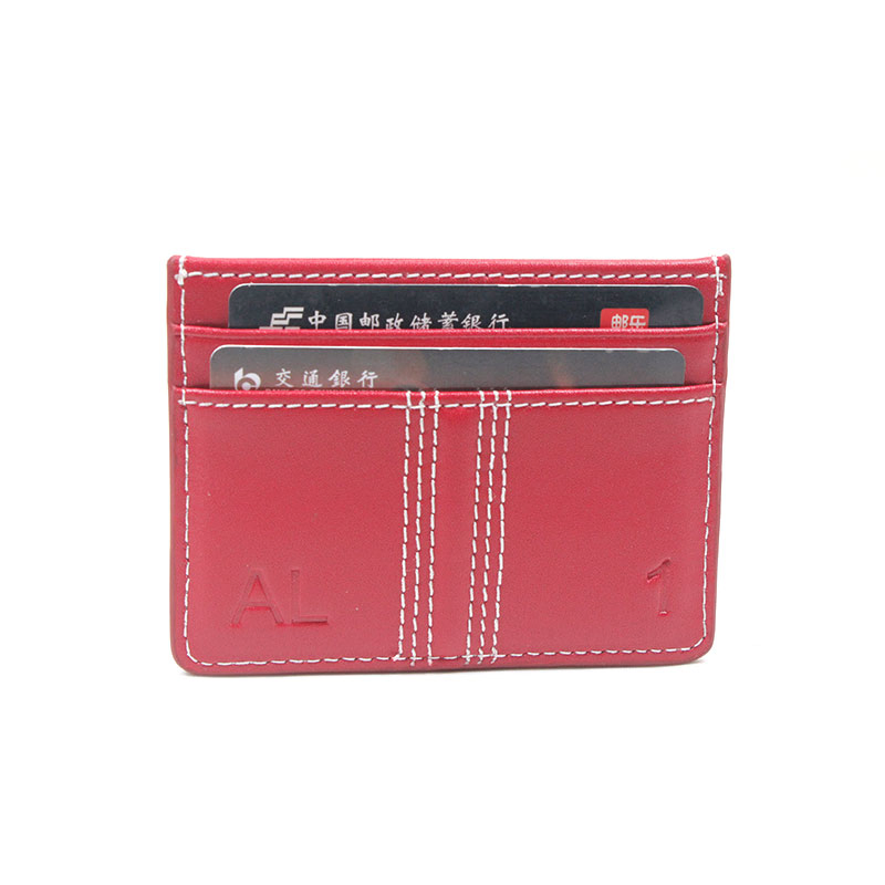 Negocio mayorista de lujo, cartera de cuero vintage de alta calidad, monedero, soporte de tarjetas de cuero con bloqueo RFID, lujo