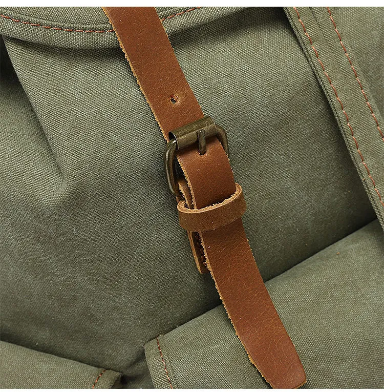 Mochila de computadora portátil de lona encerada impermeable para deportes, casual y de viaje (CY3359)