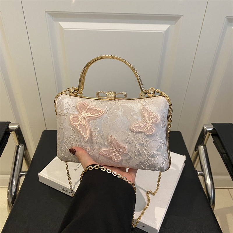 Nueva Tendencia de Moda Estilo Chino Literario Bolso de Mano para Banquete de Noche Estilo Occidental de Un Solo Hombro