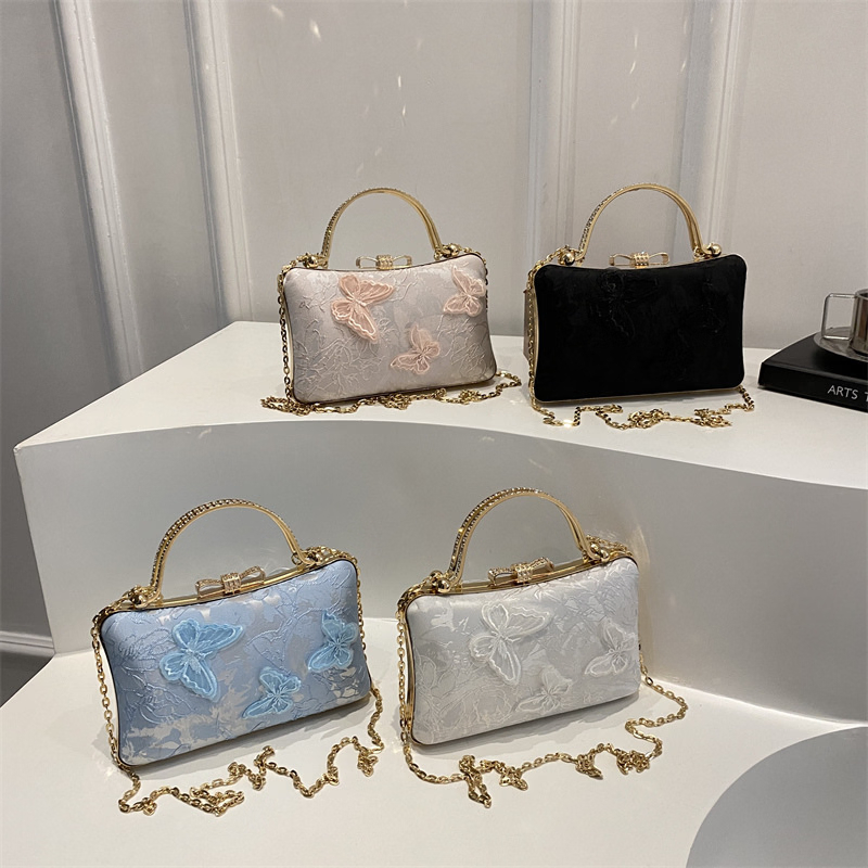 Nueva Tendencia de Moda Estilo Chino Literario Bolso de Mano para Banquete de Noche Estilo Occidental de Un Solo Hombro