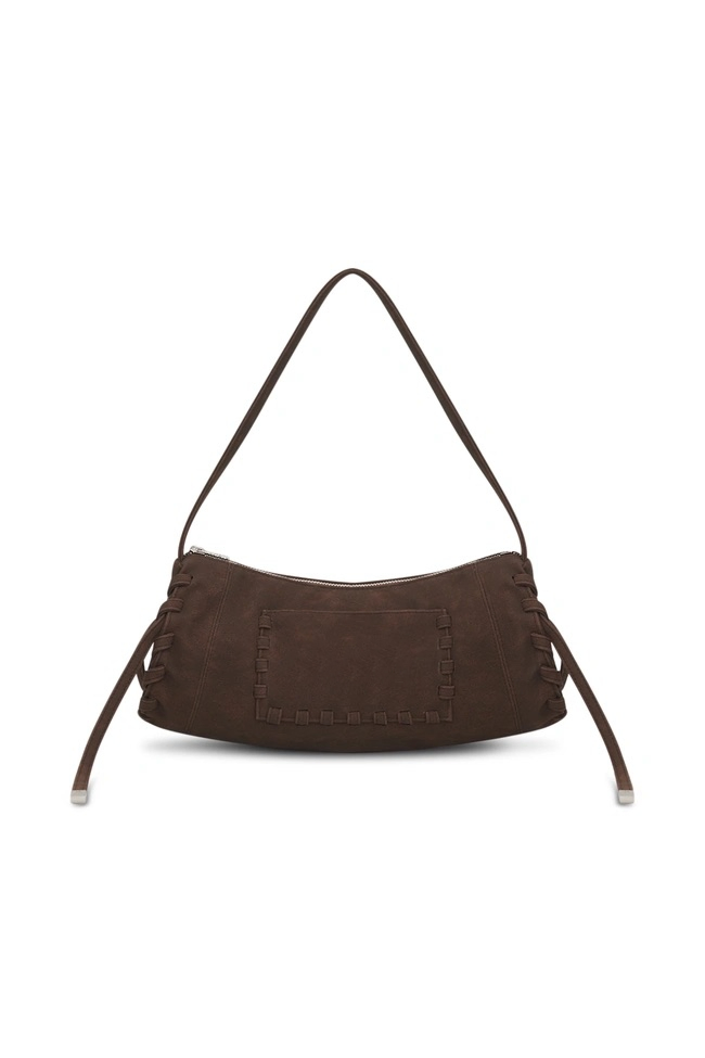 Bolso de hombro de diseño de mujer de temporada actual, lujo de moda, suave cuero PU con detalles trenzados y de borlas