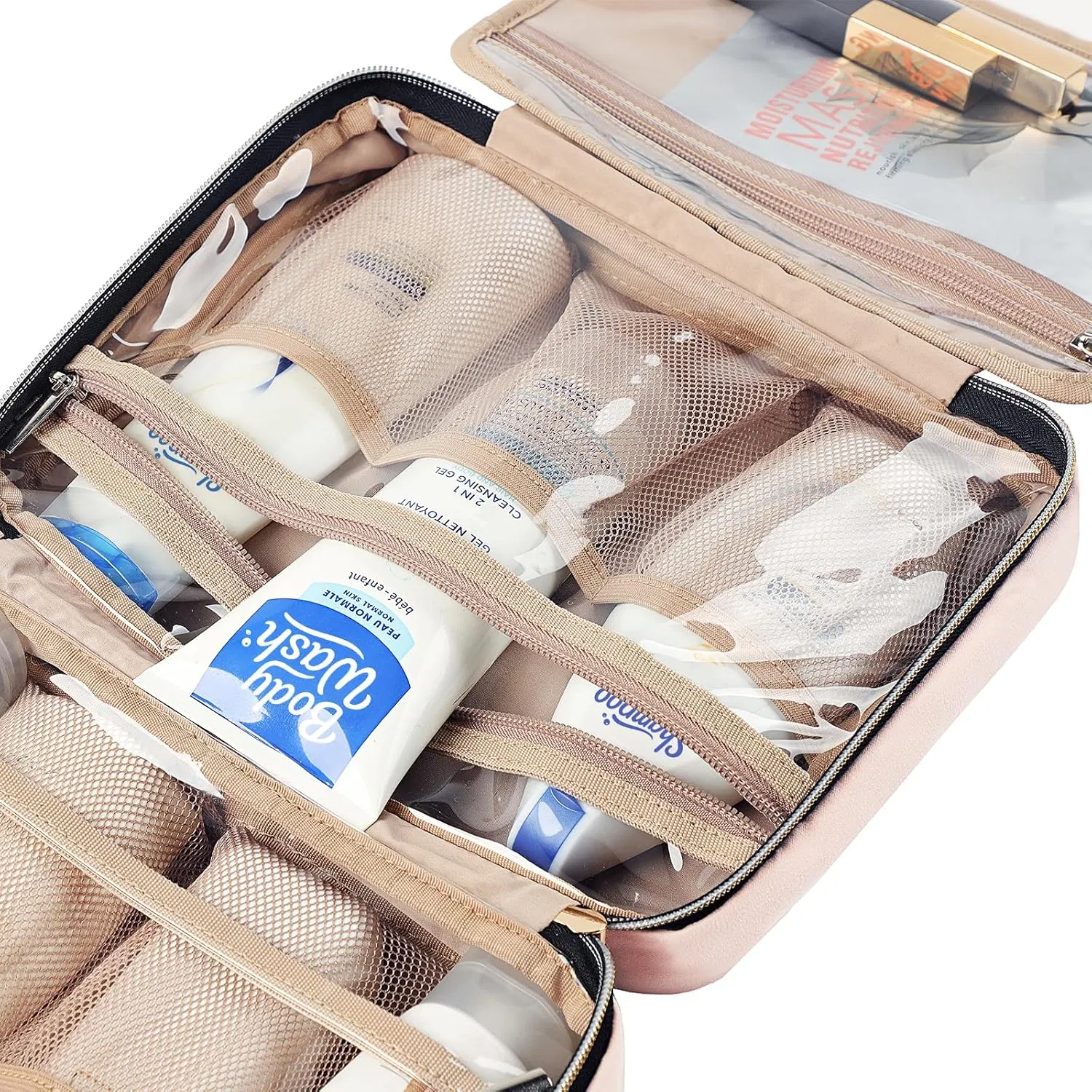 Organizador de belleza colgante impermeable para viajes, bolsa portátil de almacenamiento para baño, maquillaje, artículos de tocador y cosméticos