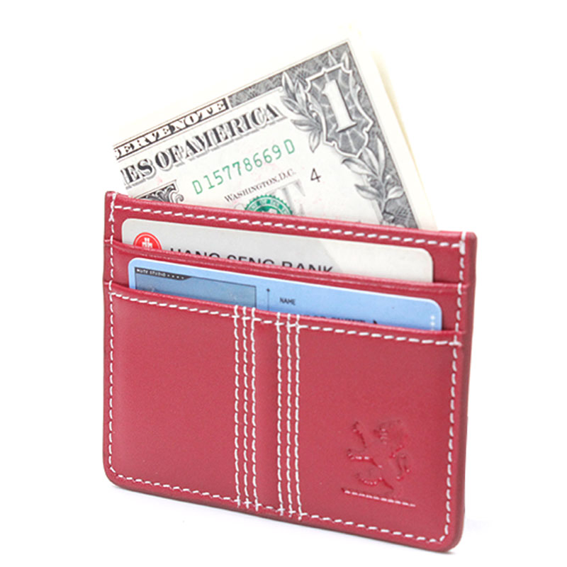Negocio mayorista de lujo, cartera de cuero vintage de alta calidad, monedero, soporte de tarjetas de cuero con bloqueo RFID, lujo