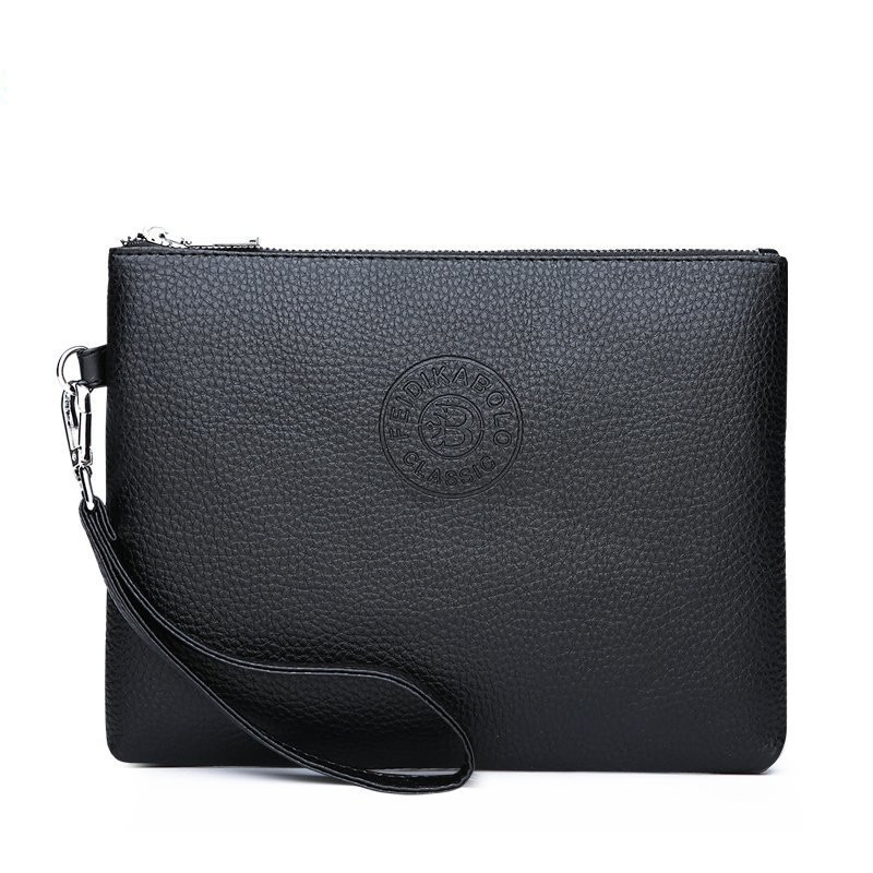 Cartera de mano de cuero PU personalizada para hombres, portátil, de negocios, para tarjetas bancarias y monedas