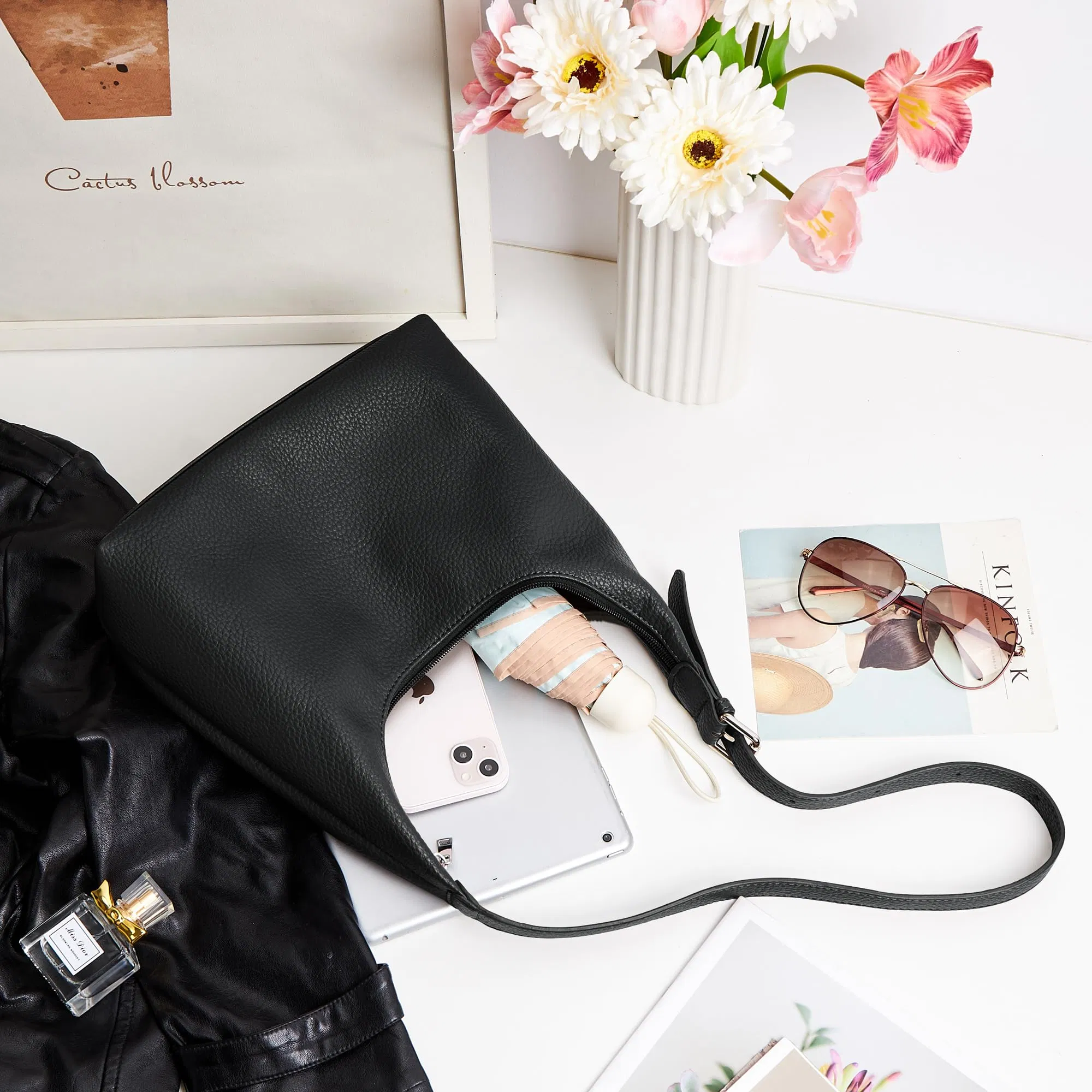 Fábrica mayorista de Guangzhou bolso de lujo para mujer de cuero vegano, bolso de hombro para compras de noche y casual
