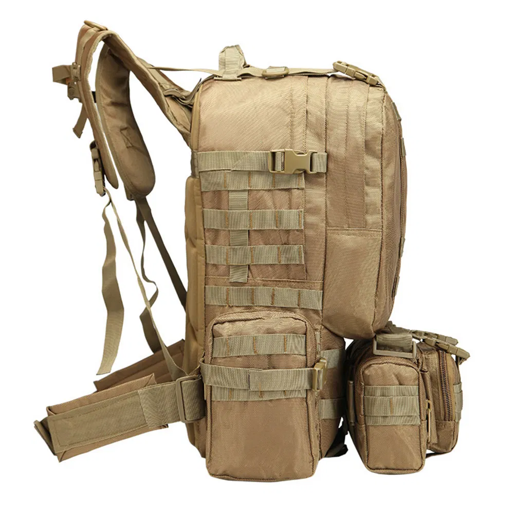 Bolsa Táctica Exterior para Escalada Doble Hombro Multi Funcional Mochila de Senderismo Camping Combinación 45L