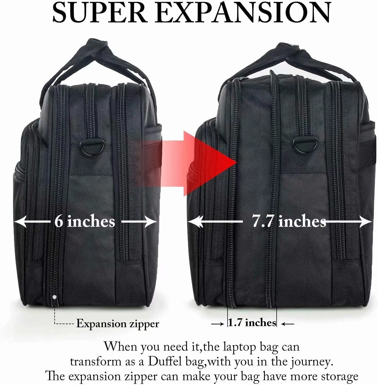 Maletín de Viaje Impermeable para Portátil 17 Pulgadas Bolsa de Mensajero para Computadora con Asa de Hombro