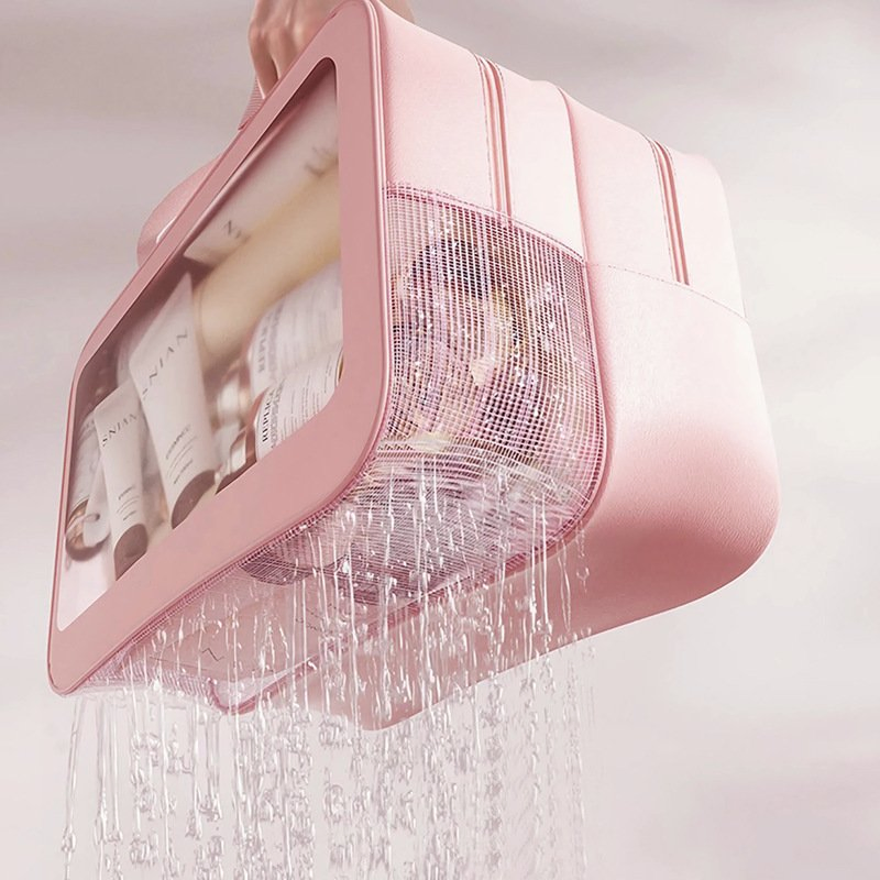 New Large Capacity Toiletry Pouch PU and Transparent Clear PVC Cosmetic Bag