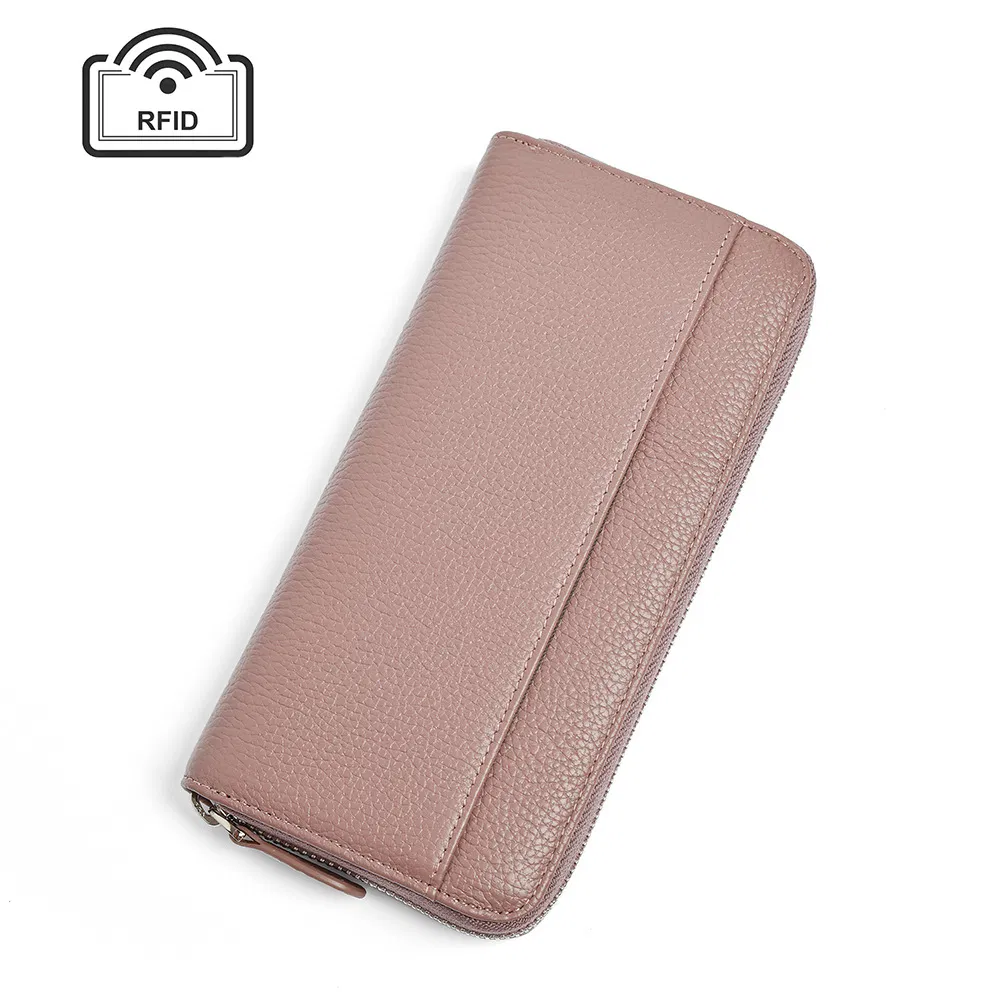Venta Caliente Diseño de Moda Cartera para Mujeres Cartera Larga de Mano Doble Cremallera Monedero de Negocios ID Cartera de Banco Tarjeta de Crédito para Dama