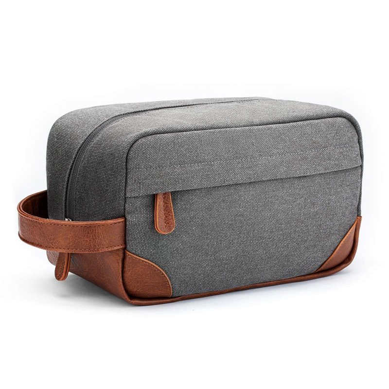 Bolsa de aseo de lona para hombres, fabricante OEM, organizador de artículos de baño de moda para llevar, colgar y viajar