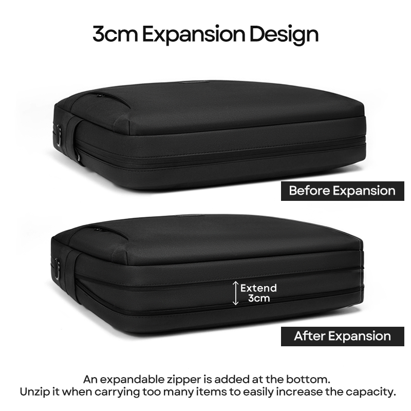 Bolso de mano para computadora portátil de gran capacidad expandible para el uso diario, impermeable, unisex