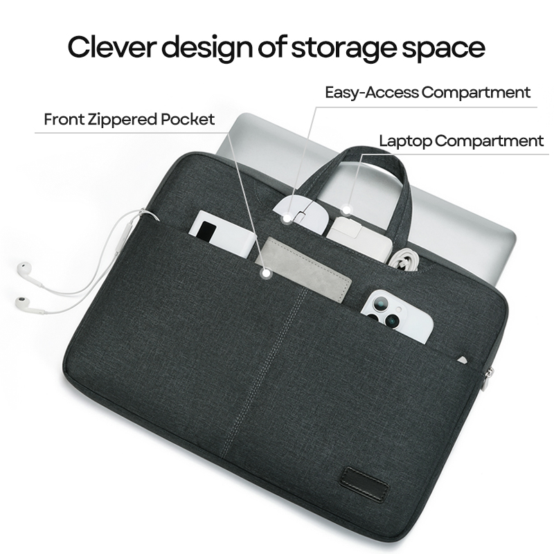 Bolso de mano suave para llevar computadora portátil, cuaderno, ideal para exteriores, minimalista, bolsa de negocios