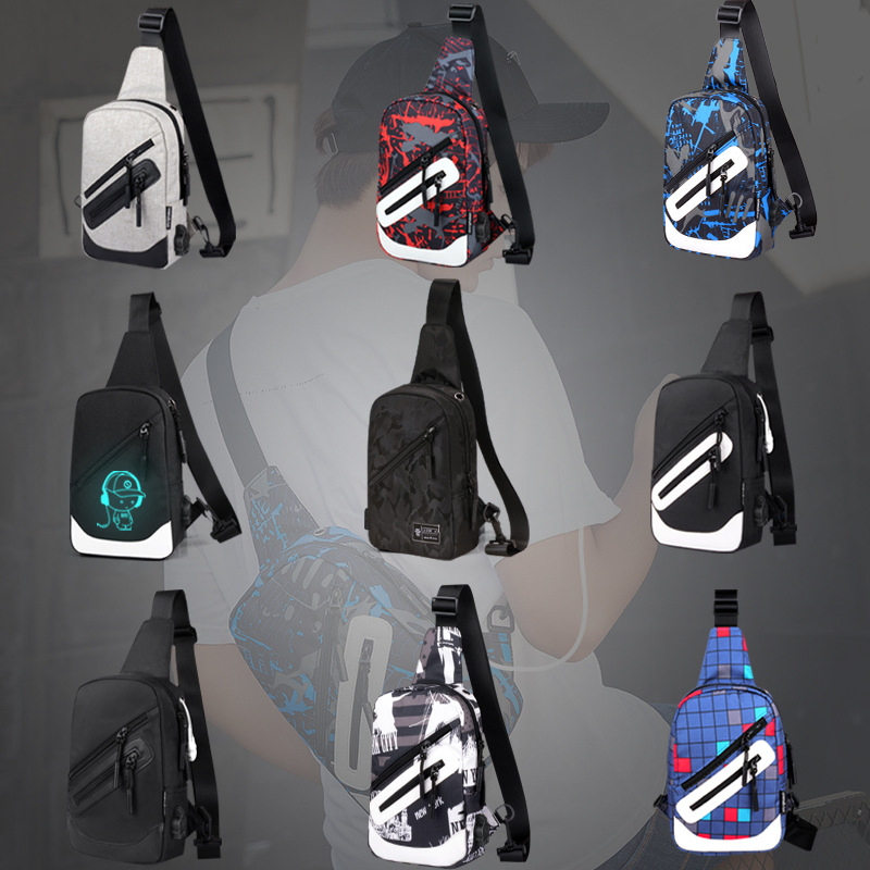 Bolso de hombro personalizado, mochila pequeña impermeable, bolso cruzado, mochila de viaje, bolsa de nylon para deportes, bolso de pecho para hombres, bolsas de cintura