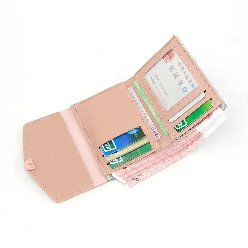 2023 Nueva Moda Linda Cartera de Monedas de Cuero PU para Mujeres, Soporte de Tarjetas para Estudiantes, Monedero para Damas