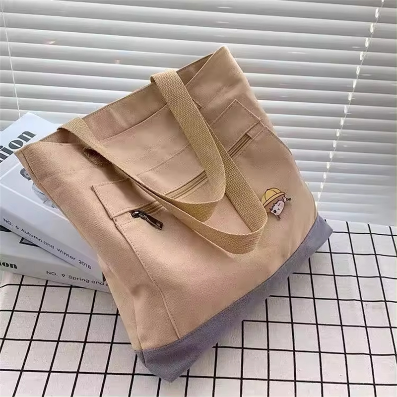 Bolsas de tela de algodón orgánico personalizadas reutilizables con impresión colorida, bolsa de viaje