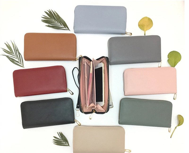 Cartera de mujer 2023 Nueva cartera de moda de tamaño largo diseño de nicho color sólido clutch simple gran capacidad bolso