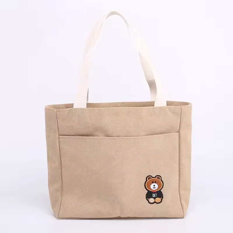 Bolsas de tela de algodón orgánico personalizadas reutilizables con impresión colorida, bolsa de viaje