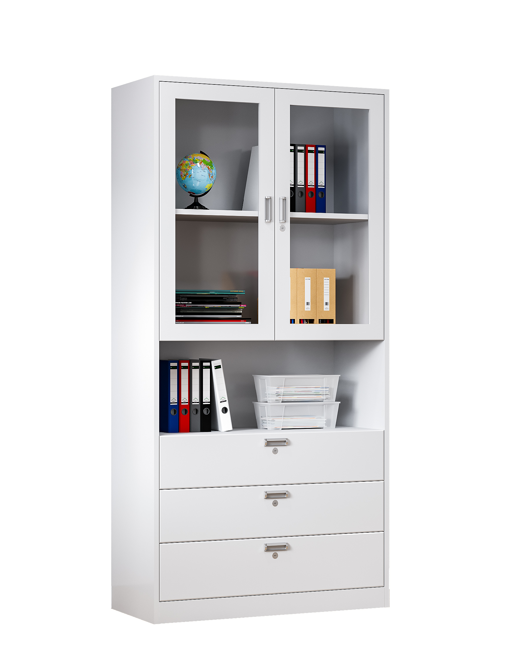 Wholesale Office Furniture Iron Filing Cabinets for Administrative Offices Libraries Storage Cabinets with Locks, File Cabinets