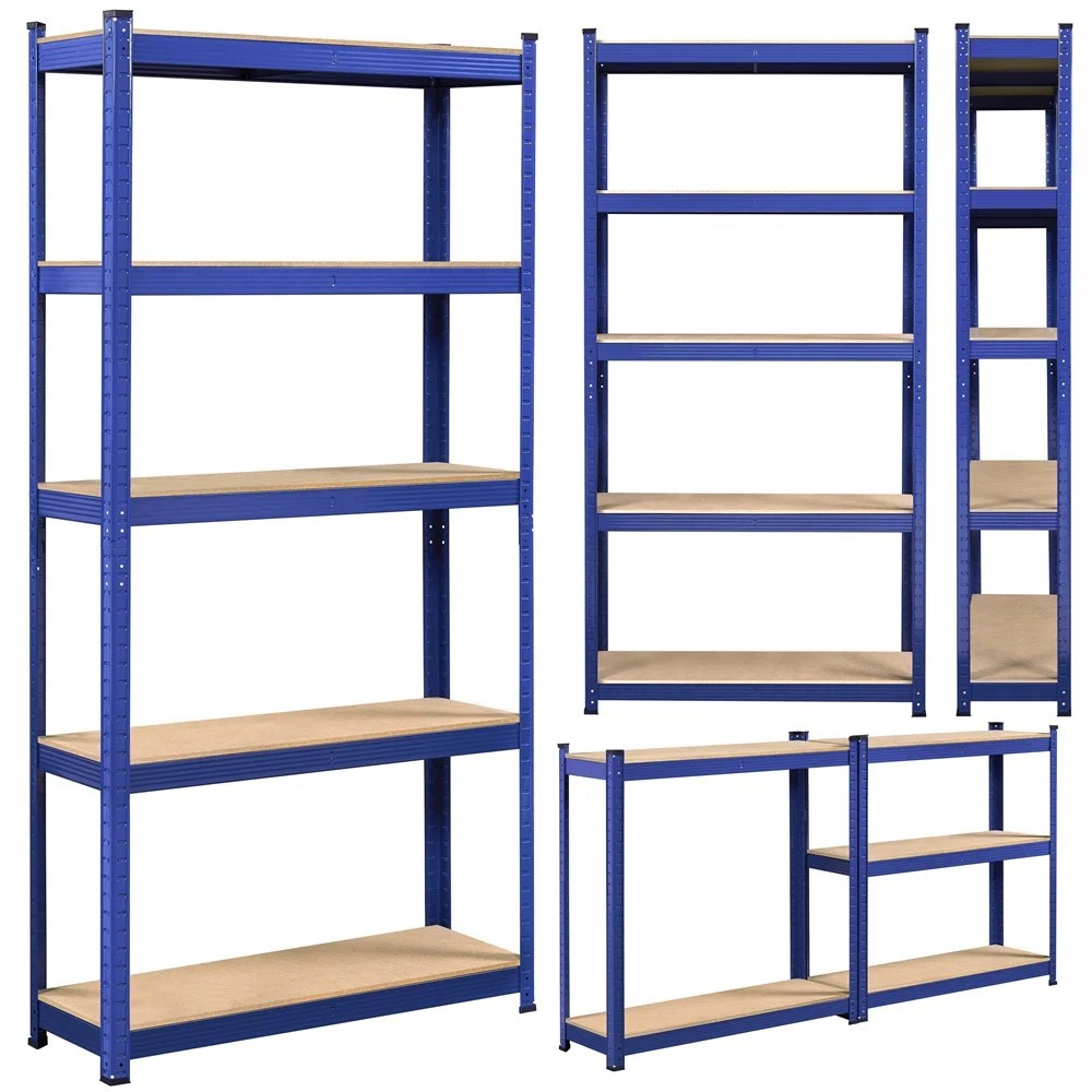 5-Layer Boltless Shelving Adjustable Metal Shelf Home Storage Rack Light Duty Shelves Galvanized Shelf Multi-Use Storage Rack