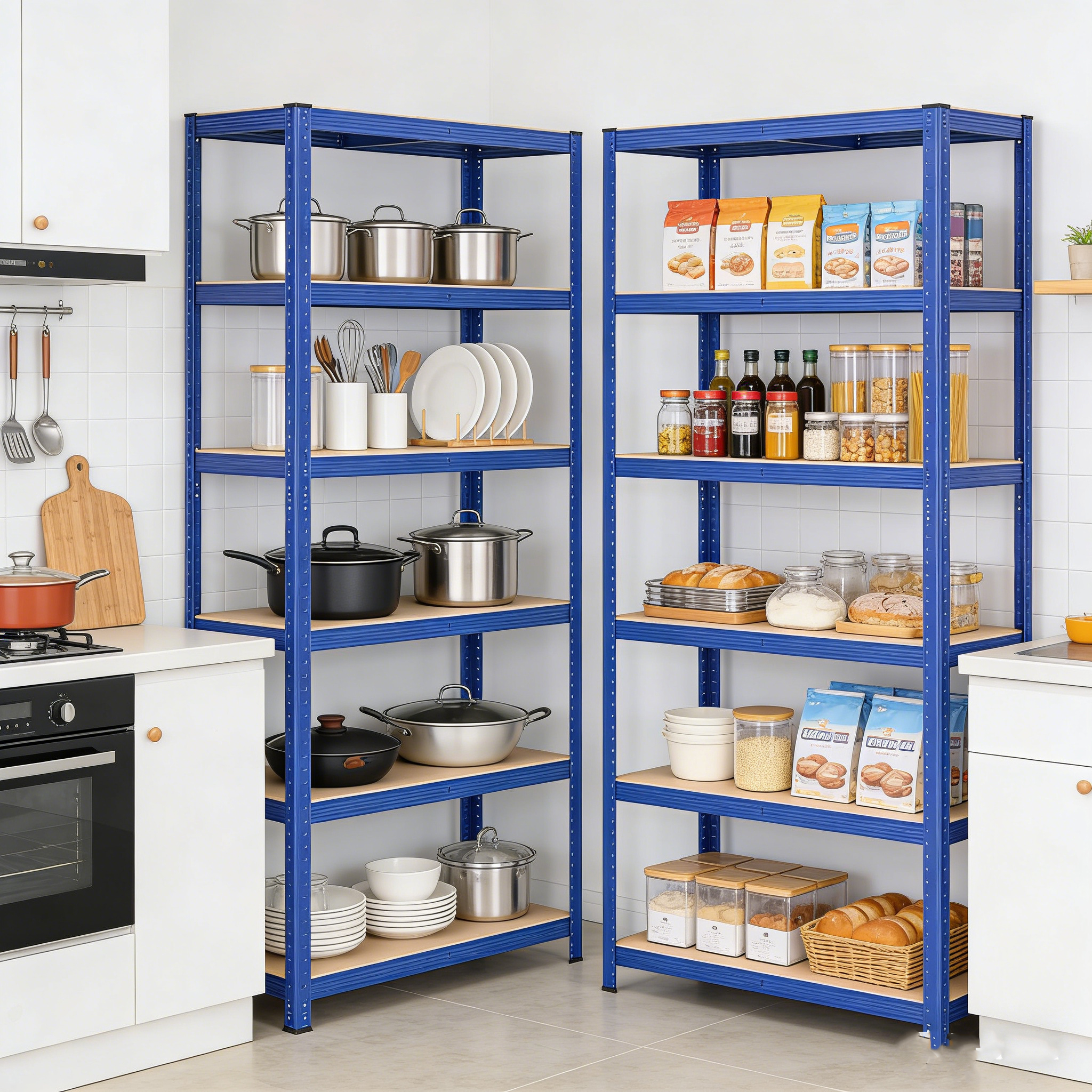 Metal Boltless Shelf 5-Tier Light Duty Shelving Garage and Home Use Storage Rack Galvanized Shelf Adjustable Metal Utility Shelf