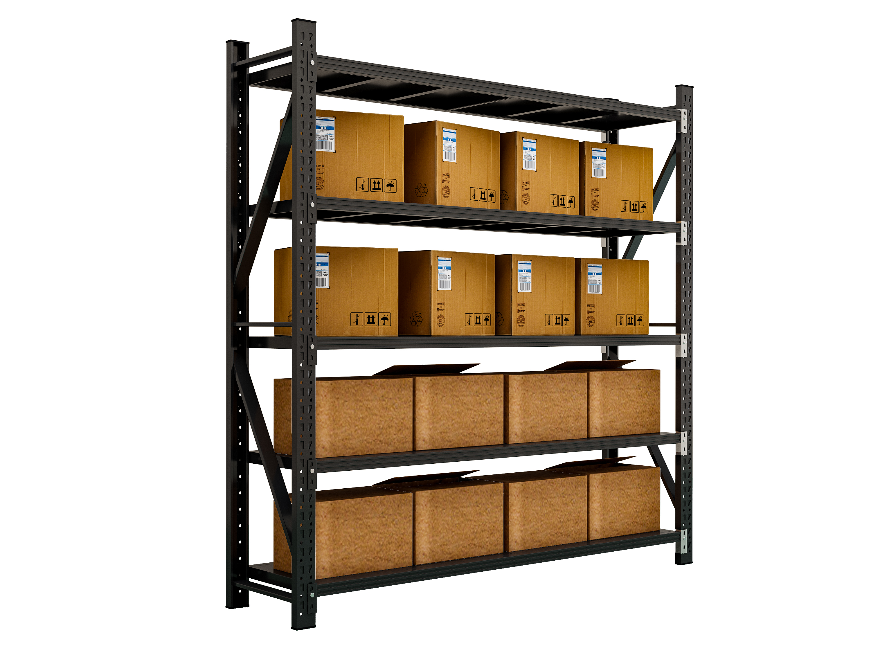 Adjustable Cold-rolled Steel Heavy Duty Selective Pallet Rack Boltless 200-500kg/Layer Removable Custom