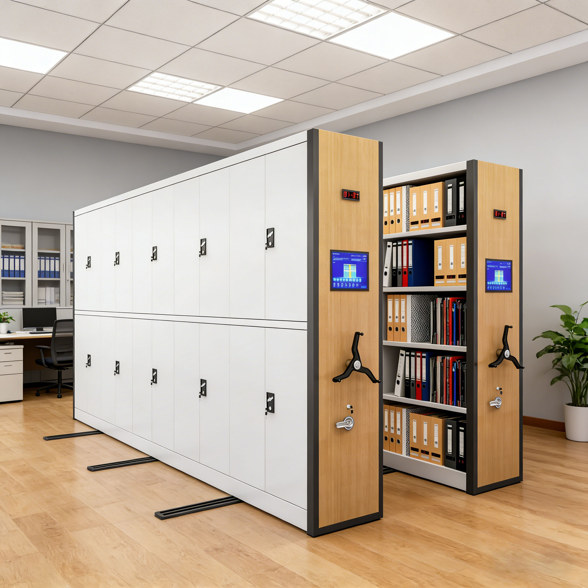 Library Furniture Mass Compactor Mobile Shelving High Density Shelving Intelligent Steel Dense Cabinet Series Dense Cabinet