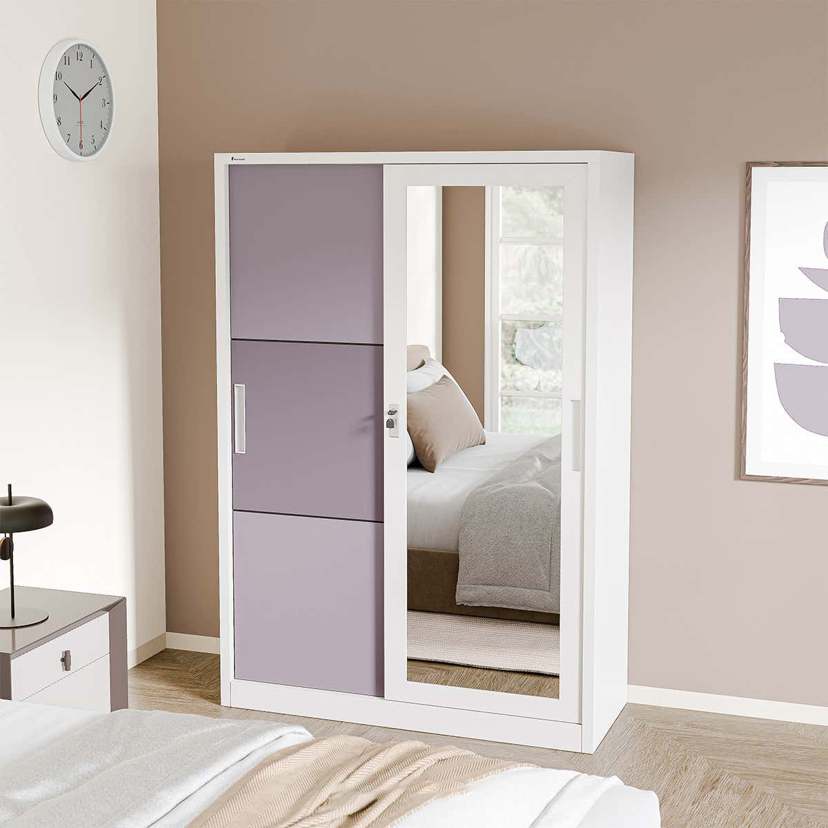 4 Door Bedroom Almari Pakaian Besi Metal Almirah Clothes Lemari Besi Steel Wardrobe Cabinet Metal Wardrobe Singapore Locker Besi