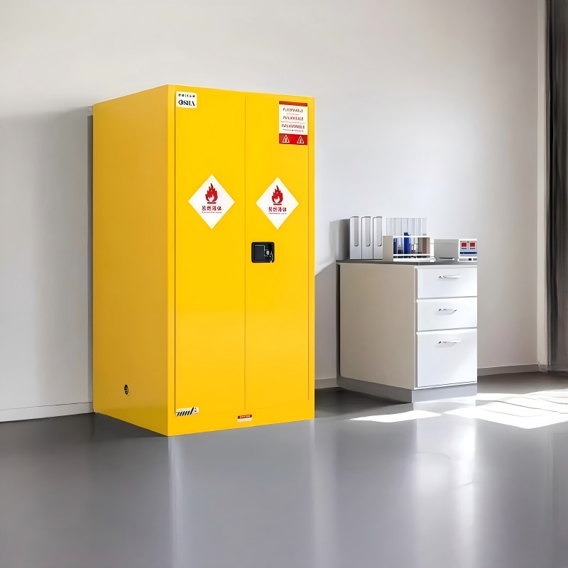 Yellow Safety Flammable Storage Fire Proof Cabinet Hospital Metal Explosion Proof Cabinet Laboratory Flammable Safety Cabinet