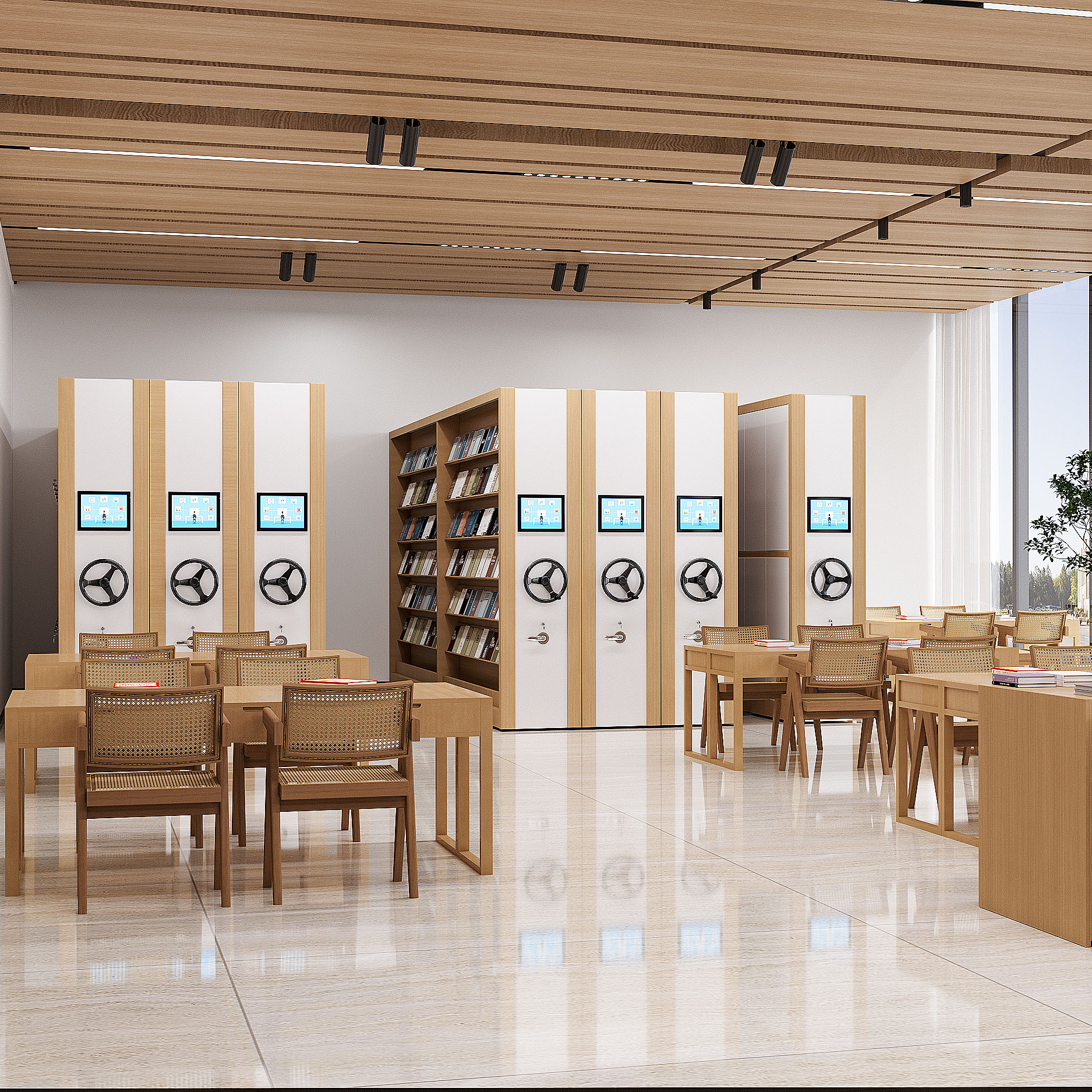 Compact Mobile Shelving High Density Mobile Shelving Steel University Library Compact Shelving Motorized High-Density Archive