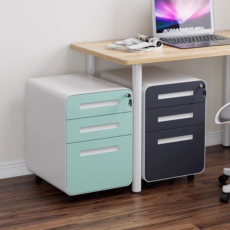 Under Office Desk Steel File Cabinet Steel Mobile Pedestal Movable Mobile Pedestal Filing Storage Cabinet with 3 Drawer
