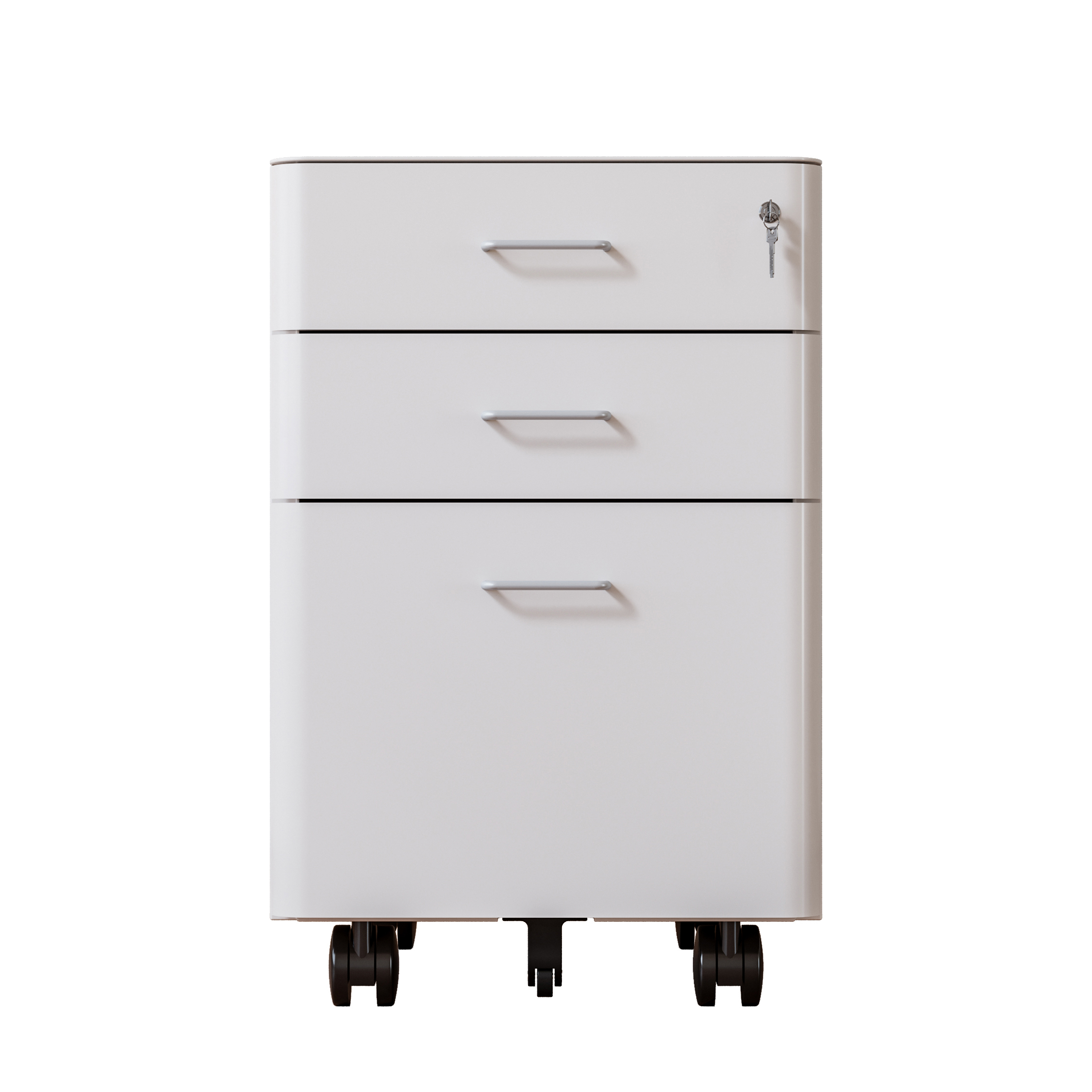 Heavy-Duty Steel Freestanding Mobile Pedestal Cabinet Modern Metal File Cabinet Lockable Drawers for Home Hospital Apartment