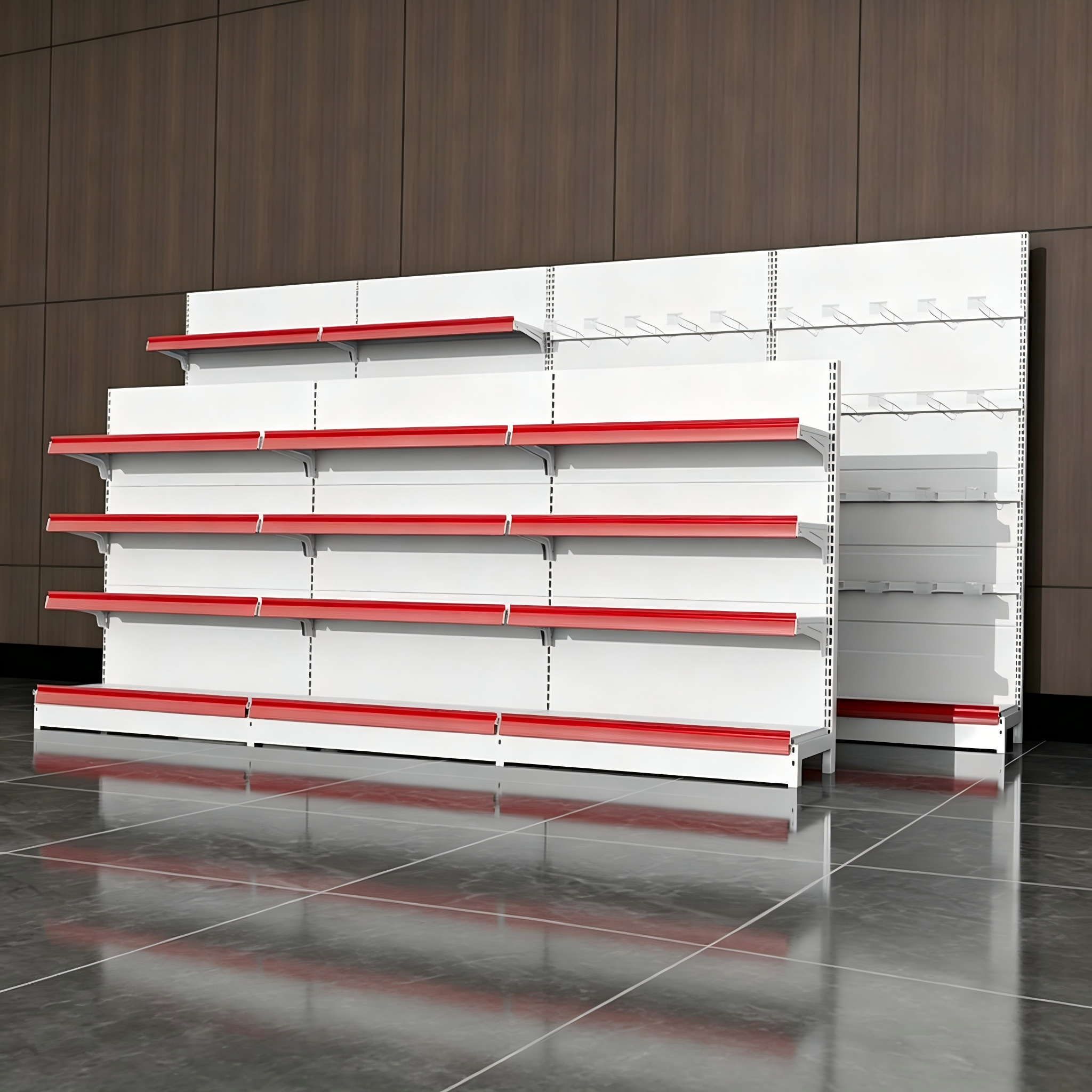 Single Side Double Side Metal Supermarket Shelving Supermarket Retail Stores Display Rack Tore Fixtures Commercial Rack Shelving