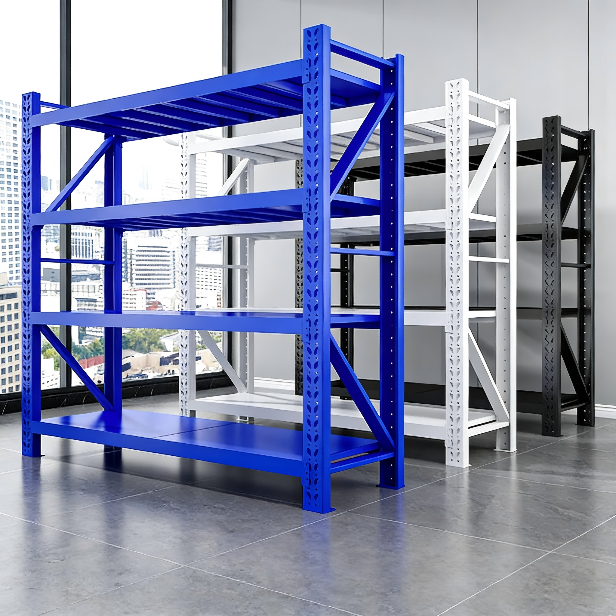 Heavy Duty Metal Shelves Warehouse Metal Storage Shelf 4 Tier Boltless Adjustable Metal Rack Garage Storage Rack Stacking Racks