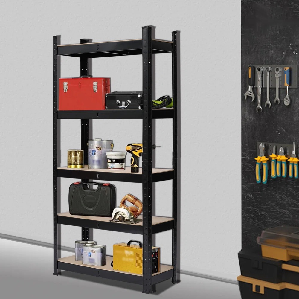 5-Layer Kitchen Steel Rack Light Duty Shelves Slotted Boltless Shelving Galvanized Shelf Small Household Appliances Storage Rack