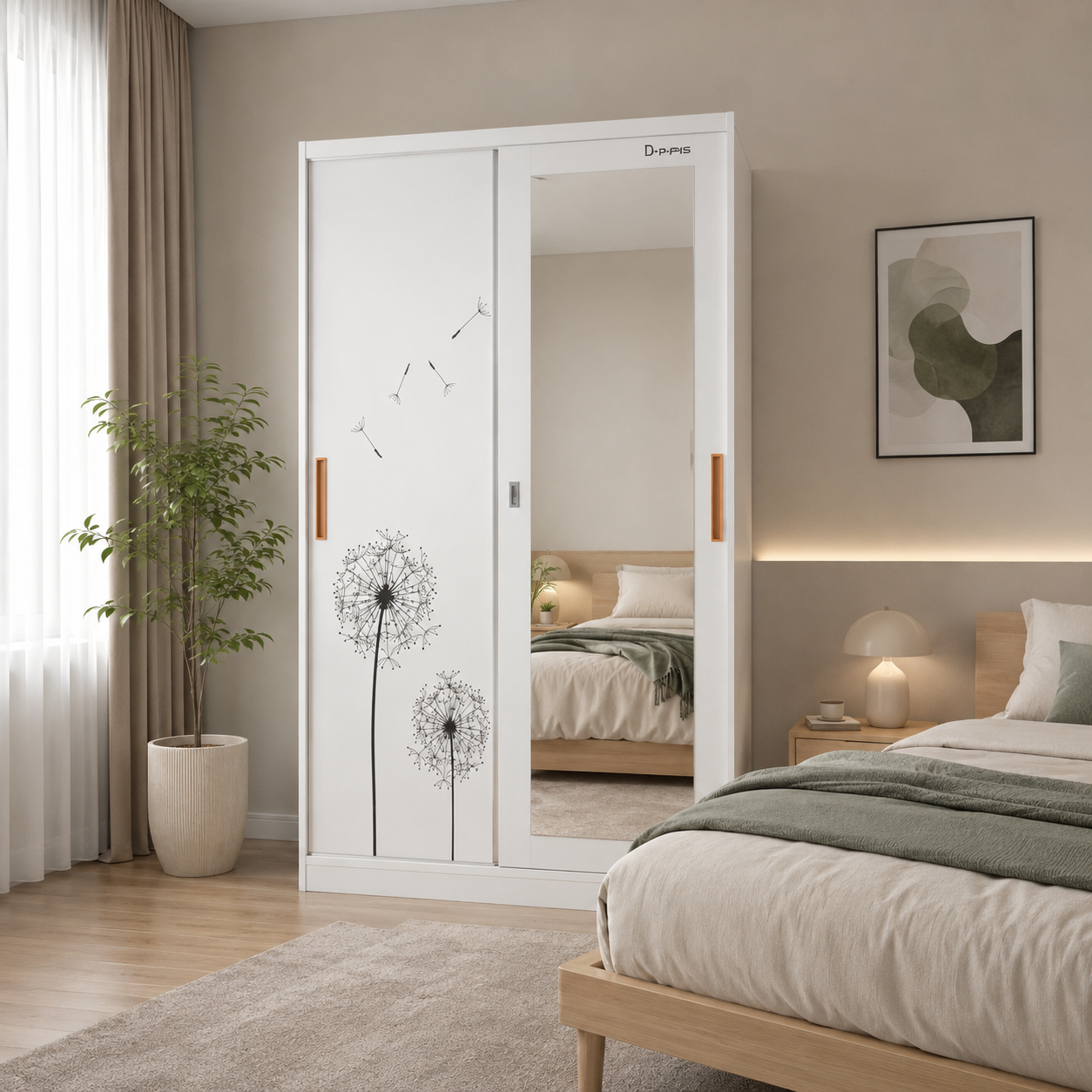 Bedroom Wardrobe Metal Storage Wardrobe Steel Wardrobe Closet Iron Bedroom Wardrobe Computer Flower Wardrobe Almari Pakaian Besi