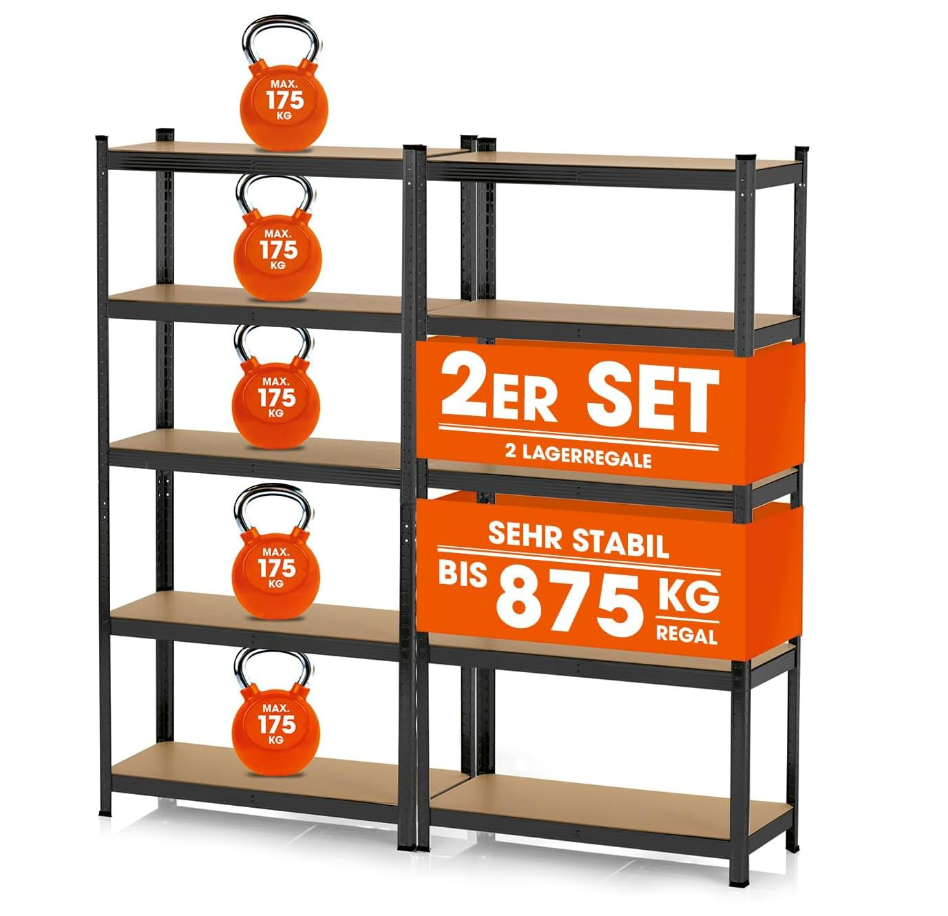 5-Layer Boltless Steel Shelving Light Duty Shelf Galvanized Garage Stacking Rack Kitchen Storage Shelving Home Storage Rack