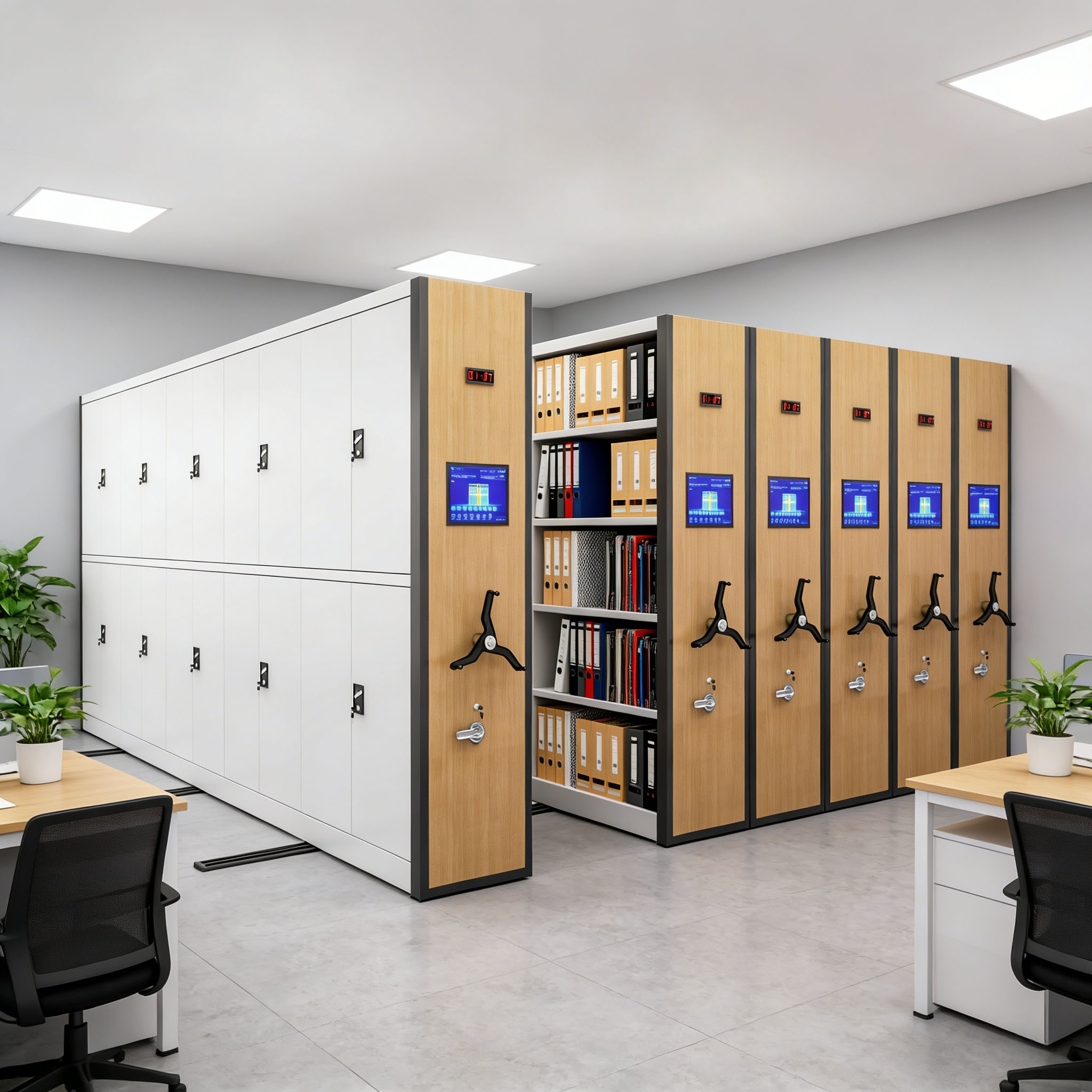 Steel Movable Archive Shelves Mobile Storage Shelving Roller Racking Cabinet Compact Storage Shelving Dense Ark Mobile Shelving