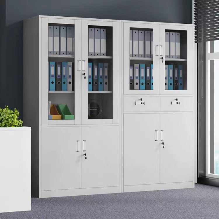 Easy Assembly Metal Filing Cabinet 4-Door Steel Filing Cabinet School Use Steel Storage Cupboard with Adjustable Shelf