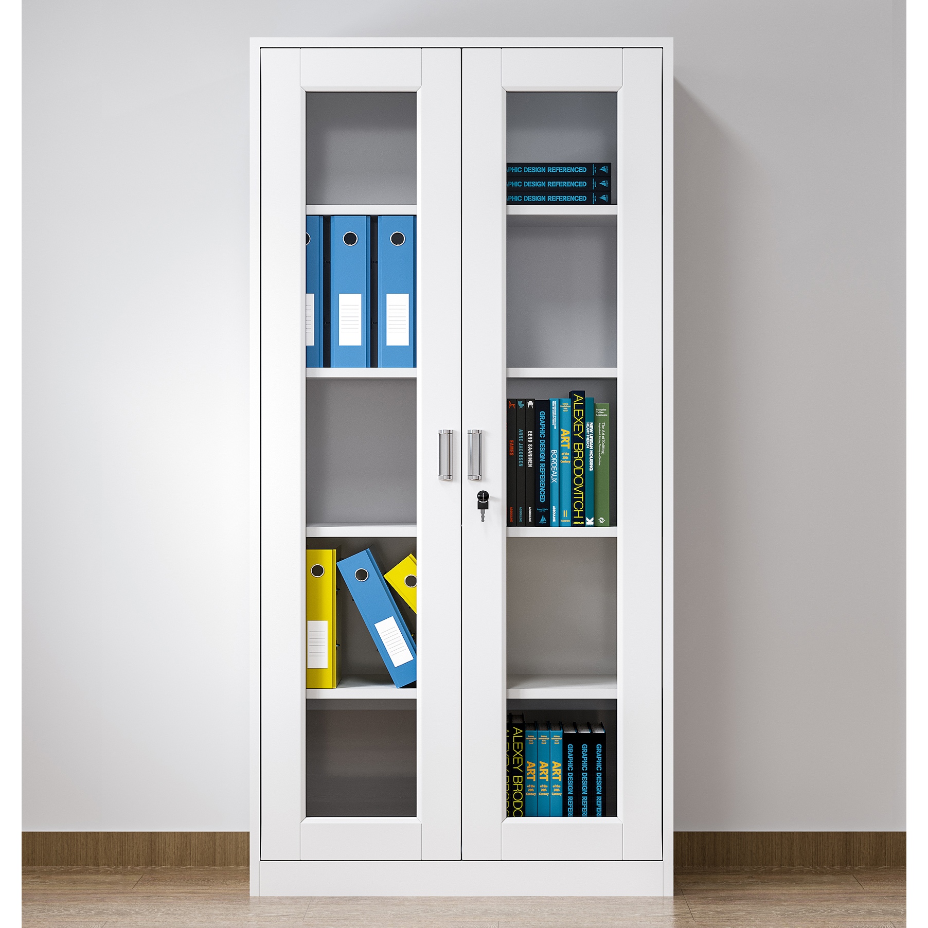Office Storage Cabinet Sliding Door with Smooth Surface  Metal Storage Cabinet Steel-made School Filing Cabinet