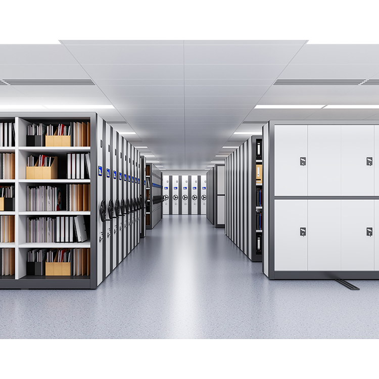 Mobile Steel Manual Compact Shelves Hanging Archive Storage System Mechanical Movable File Compactor Document Rack