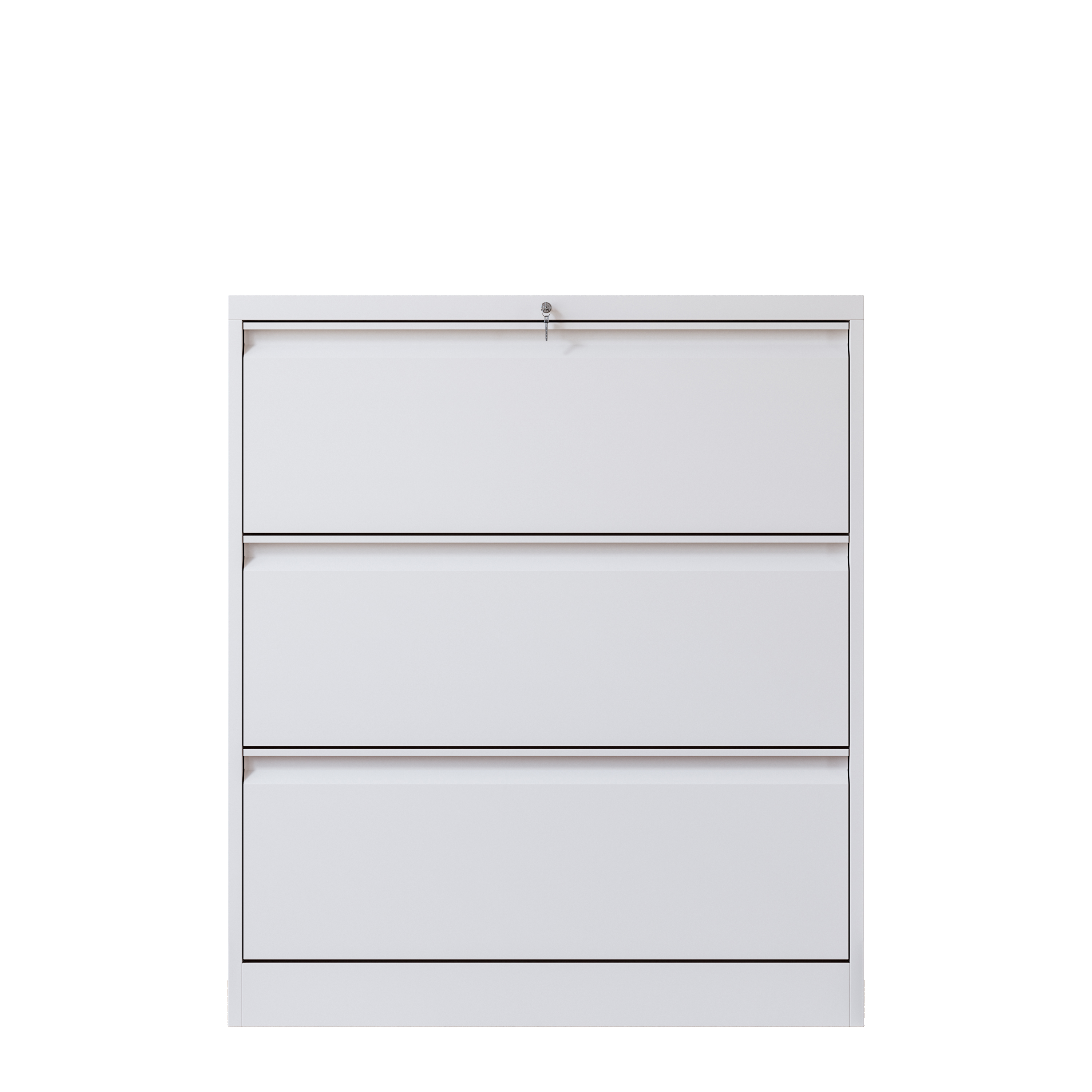 Large Storage Lockable White Metal Multiple Drawer Card Box Wide File Cabinet